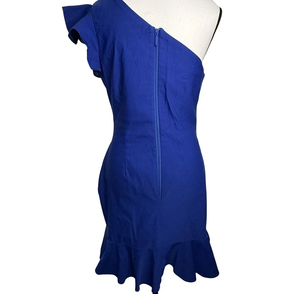 ASOS Vesper Bodycon One Shoulder‎ Ruffle Hem Dress Size 12/14 Party Holiday